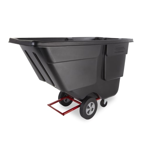 Rubbermaid 1 Cubic Yard Utility Duty Rotomolded Tilt Truck, Black